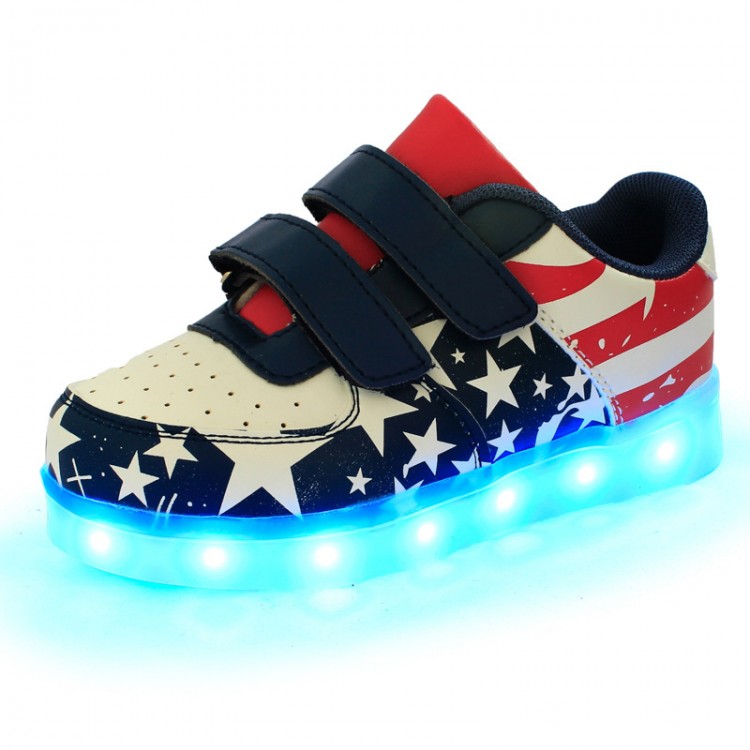 Leather led light up sneaker star